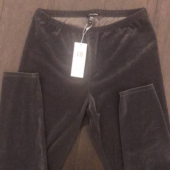 Eileen Fisher Womens Velvet Ankle Leggings Graphite Stretch Slimming Pants Sz  S - Picture 4 of 10